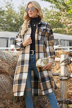 Load image into Gallery viewer, Brown Long Plaid Shacket
