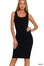Load image into Gallery viewer, Black Cotton Midi Dress

