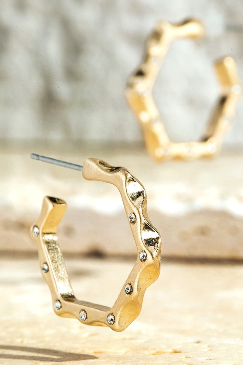 Small Gold Wavy Hoops