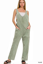 Load image into Gallery viewer, Olive Denim Overalls
