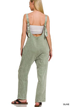 Load image into Gallery viewer, Olive Denim Overalls
