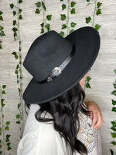 Load image into Gallery viewer, Black Belted Felt Hat
